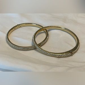 2 Nadri PAVE CZ HINGED ROUND BANGLE